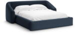 Cosmopolitan Design Sötétkék kárpitozott ágyneműtartós franciaágy ágyráccsal 140x200 cm Campi - Cosmopolitan Design
