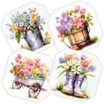  Nyomtatott dekorkarton - Tavaszi dekor táblák 4db/csomag - papelito