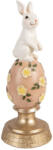 Clayre & Eef Decoratiune Iepuras Paste polirasina multicolora Ø 10x26 cm (6PR5957)