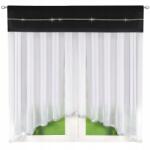 Xzhome Fátyol függöny fehér fekete strassz panel hálószoba nappaliba 160x140 cm (L 585)