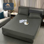 Jojo Home Husa de Pat Impermeabila cu Elastic si 2 Fete de Perna 50x70cm, 160 180x200cm, Gri Inchis-D121 (D121)