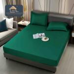 Jojo Home Husa de Pat Impermeabila cu Elastic si 2 Fete de Perna 50x70cm, 160 180x200cm, Verde-D119 (D119)