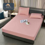 Jojo Home Husa de Pat Impermeabila cu Elastic si 2 Fete de Perna 50x70cm, 160 180x200cm, Roz-D123 (D123.1)