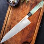 HARAHU Cuțit de bucătărie damasc SM-39205 - Big Chef / Verde KP39205