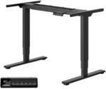 FlexiSpot E5 Elektromos Íróasztal Láb, Fekete, 62-125cm Állítható, Kétmotoros, 120 kg Teherbírás, Memóriagombokkal (E5B)
