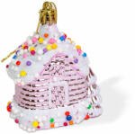  Ünnepi Cukorkás Házikó Karácsonyfadísz - Arany - 8x6x4cm (58587)