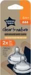 Tommee Tippee Tetina din silicon anti-colici cu flux rapid, +6 luni, 2 bucati, Tommee Tippee