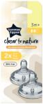 Tommee Tippee Tetina din silicon anti-colici flux mediu, 3 luni+, 2 bucati, Tommee Tippee