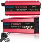 NEW Feszültségátalakító Teherautóhoz 24V 230V 2200W Tiszta Sinusoida Sinus