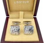  Ezüst színű mandzsettagombok ing mandzsetta (S25)