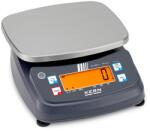 KERN FPB 3K-3M (3kg/1g) IP68/IP69K digitális asztali mérleg ellenőrző mérés, darabszámlálás, adapter, akkumulátor, hitelesíthető (FPB 3K-3M)