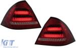 KITT Lightning Teljesen LED hátsó lámpák Mercedes C-osztály W203 szedán 2000-2004 modellekhez, Piros átlátszó, dinamikus irányjelzővel (TLMBW203RCFW)