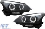 KITT EU LED Angel Eyes fényszórók BMW 5 E60 E61 (2003-2007) fekete LCI Design (HLBME60BLED)