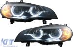 KITT Lightning 3D dupla Angel Eyes LED DRL Xenon fényszórók BMW X5 E70 (2007-2010) modellekhez, Fekete (HLBME70B)
