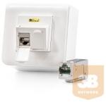 KELine 601120-AP + KEJ-C6A-S-HD(2) Modulo45 falon kívüli aljzat, Kategória 6A, 2xRJ45/s csatlakozóval