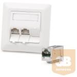KELine 601143-UP + KEJ-C6A-S-HD(3) Modulo50 outlet, Category 6A , 3xRJ45/s, flush-mounted, KEJ-C6A-S-HD keystones included