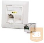 KELine 601140-UP + KEJ-C6A-S-HD(2) Modulo50 süllyesztett aljzat, Kategória 6A, 2xRJ45/s csatlakozóval