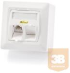 KELine 601140-AP + KEJ-CEA-S-10G(2) Modulo50 falon kívüli aljzat, Kategória 6A, 2xRJ45/s. csatlakozóval