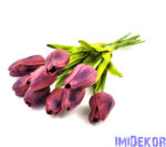 Tulipán 10 szálas gumi köteg 34 cm - Bordó