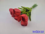  Nyíló gumi tulipán 7 szálas köteg 33cm - Piros