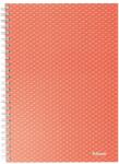 Esselte Caiet de birou Esselte Colour'Breeze, carton, reciclabil, certificare FSC, A5, 80 coli, cu spira, matematica, corai (SL628468) - birotica-asp