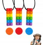  Gryzak Logopedyczny Terapeutyczny dla Dzieci Naszyjnik Antystresowy 3 szt (dongguanchanshan)