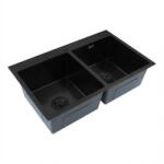 Böhm Двойна кухненска мивка BOHM BH7849DB Nano Black SUS304 780×490×215 мм (17113) Мивка за вграждане