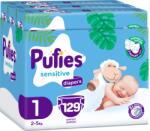 pufies Sensitive pelenkák, 1-es méret, újszülött, 129 darab, 2-5 kg, többcsomagos