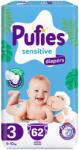 pufies Sensitive pelenka, 3-as méret, 6-10 kg, maxi csomag, 62 db