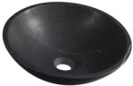 SAPHO BLOK kőmosdó. átm: 40cm. matt Marquin fekete