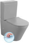 SAPHO PACO RIMLESS monoblokkos WC. alsó/hátsó kifolyású. ülőke nélkül. 38x64cm. duálgombos öblítőmechanikával. matt szürke