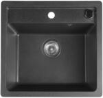 SAPHO Gránit mosogató. egymedencés. 53x50cm. fekete