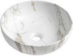 SAPHO RONDANE pultra szerelhető kerámiamosdó. túlfolyó nélkül. átm. : 41cm. bianco carrara