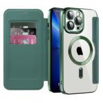 Techsuit Husa MagSafe pentru Apple iPhone 13 Pro, Techsuit, SmartMag Book, Verde - evomag