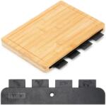 Vilde 5 darabos konyhai vágódeszka készlet, fekete műanyag és bambusz, méretek: 29, 5x21, 5cm és 33x23, 5x4cm (259726)