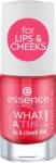 essence WHAT A TINT! blush lichid și luciu de buze culoare 02 Coral Sunset 4.9 ml