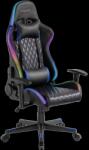 LOGILINK Gamer szék fej- és deréktámasszal. RGB világítással. 150 kg-ig. fekete