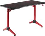 LogiLink Gaming Desk. 120x60 cm. üvegfelület RGB világítással. piros asztalkeret