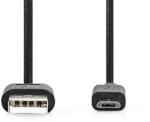 Nedis USB kábel CCGL60501BK10, USB 2.0 USB-A dugó USB Micro-B dugó 7, 5 W 480 Mbps Nik. 1, 00 m Kerek PVC Fekete