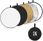 K and F Concept K&F Concept 5in1 derítőlap, reflektor, 110cm (fehér, fekete, arany, ezüst, transparens) + hordtáska (KF-18-0003) - tripont