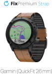 FixPremium - Piele Curea pentru Garmin (QuickFit 26mm), maro deschis