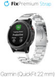 FixPremium - Curea din otel inoxidabil pentru Garmin (QuickFit 22mm), argint