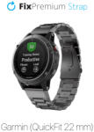 FixPremium - Curea din otel inoxidabil pentru Garmin (QuickFit 22mm), negru