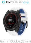 FixPremium - Curea din silicon bicolor pentru Garmin (QuickFit 22mm), alb