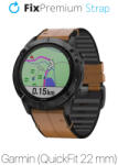 FixPremium - Piele Curea pentru Garmin (QuickFit 22mm), maro deschis