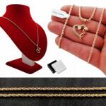 Golden Celebrity Arany Kord Nyaklánc Szív Rózsával 50CM Ajándék