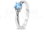  14 karátos fehérarany gyűrű akvamarinnal és gyémánttal (AU14111) AU14111