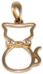 Ékszershop Köves cica áttört arany medál (1332593)