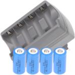 AccuCell CR123 töltő 4db/csomag CR123A akku fényképezőgép elem (nem alkalmas megfigyelőkamera) Li-Ion