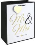 Eurowrap ajándéktasak (26, 5x33x14 cm) Mr&Mrs, esküvői (6) (36893-2C)